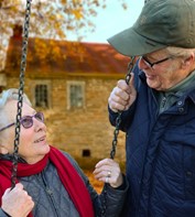 Old People Couple Together Connected